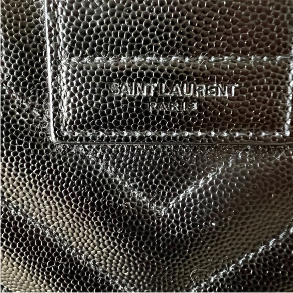 ✨🪩YSL Yves Saint Laurent Black Chevron Bag with Gold Chain - Picture 4 of 7